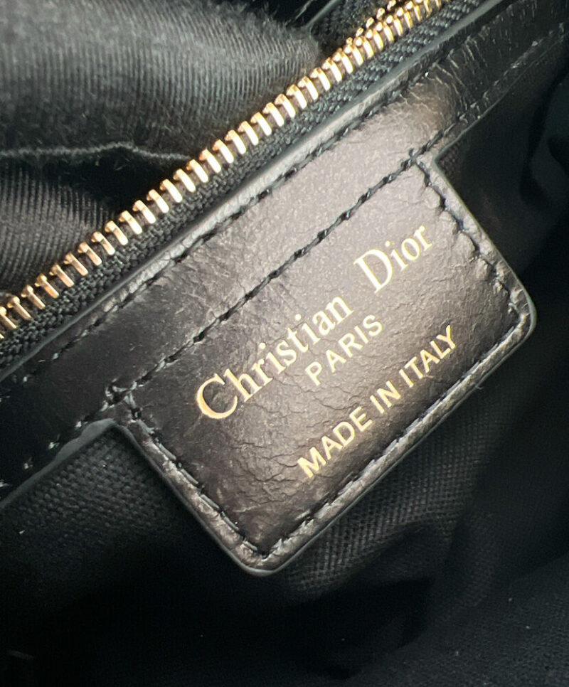 Christian Dior Small D-Journey Bag in Shiny Goatskin Black